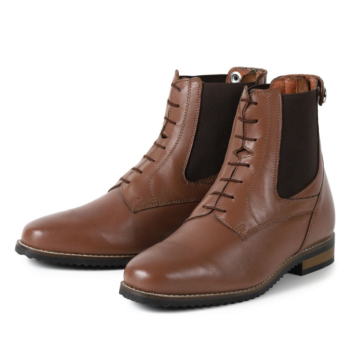 EQULIBERTA バックファスナー 編み上げ 本革 ショートブーツ|JODHPURS