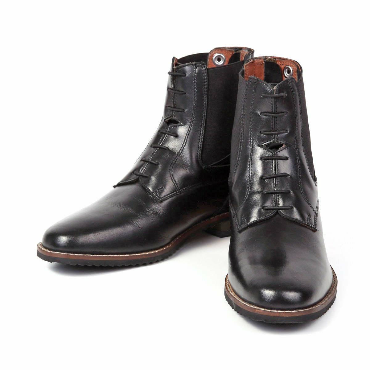 EQULIBERTA バックファスナー 編み上げ 本革 ショートブーツ|JODHPURS