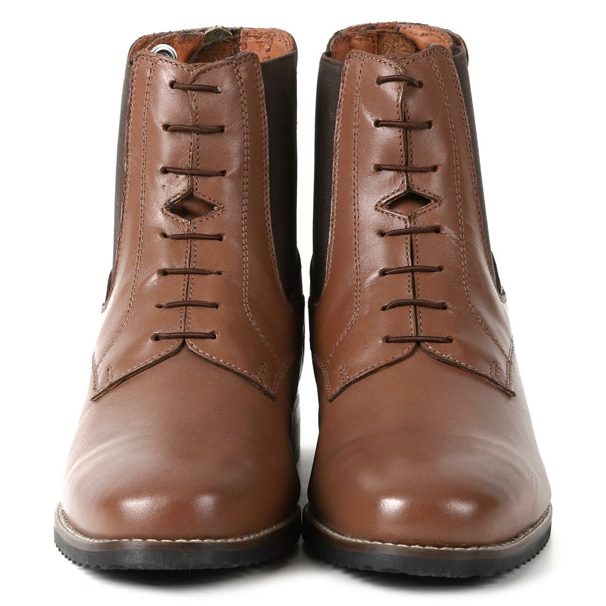 EQULIBERTA バックファスナー 編み上げ 本革 ショートブーツ|JODHPURS