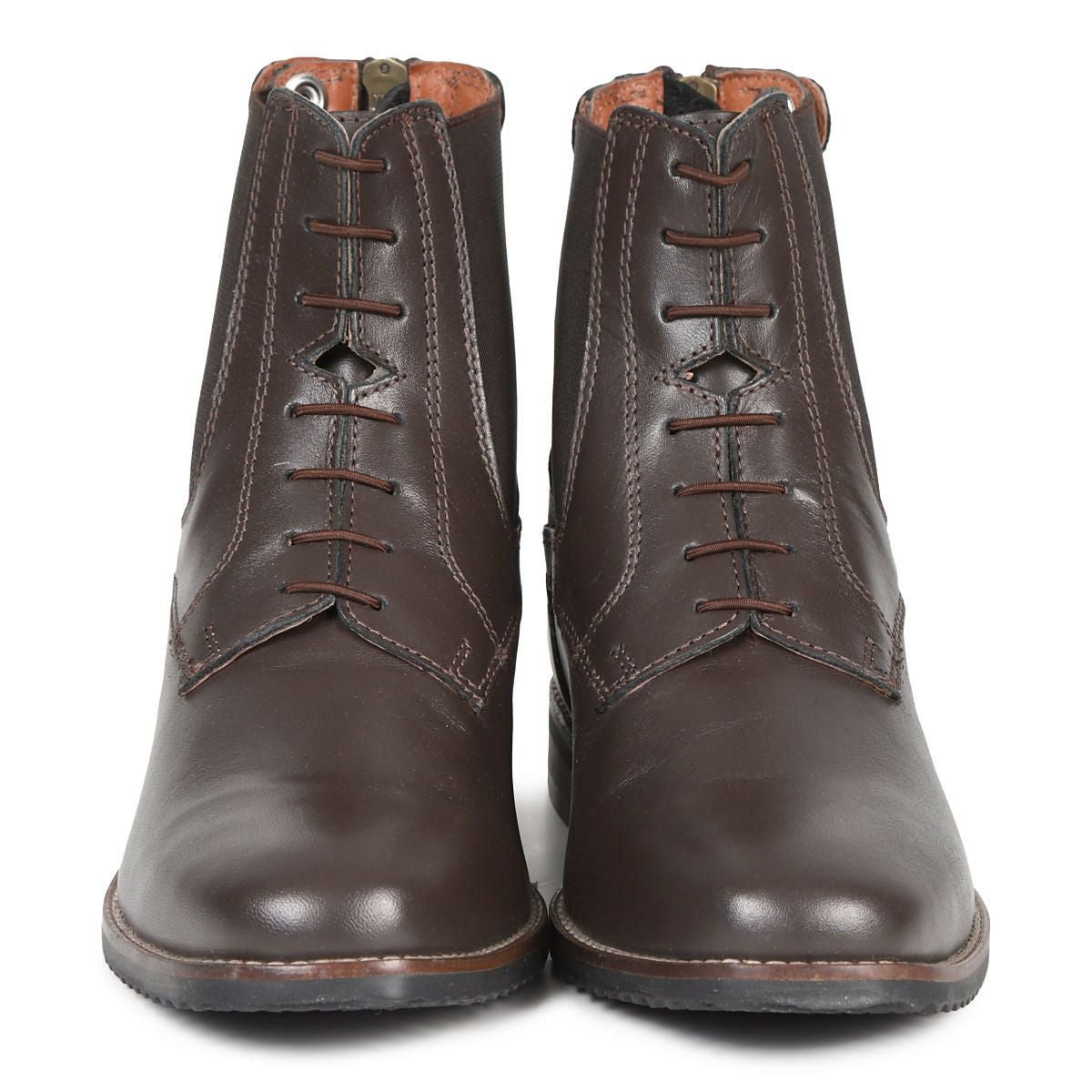 EQULIBERTA バックファスナー 編み上げ 本革 ショートブーツ|JODHPURS