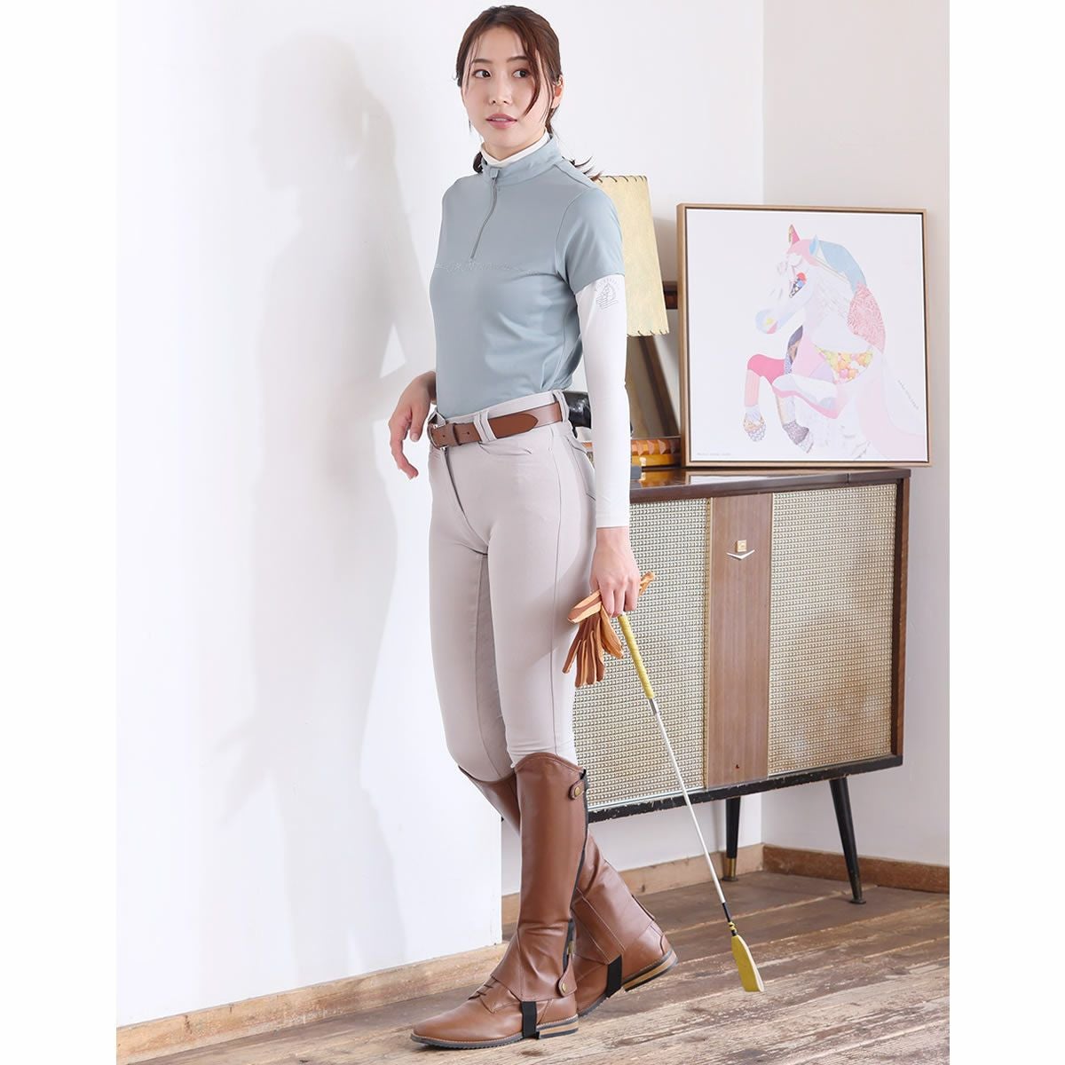 EQULIBERTA バックファスナー 編み上げ 本革 ショートブーツ|JODHPURS