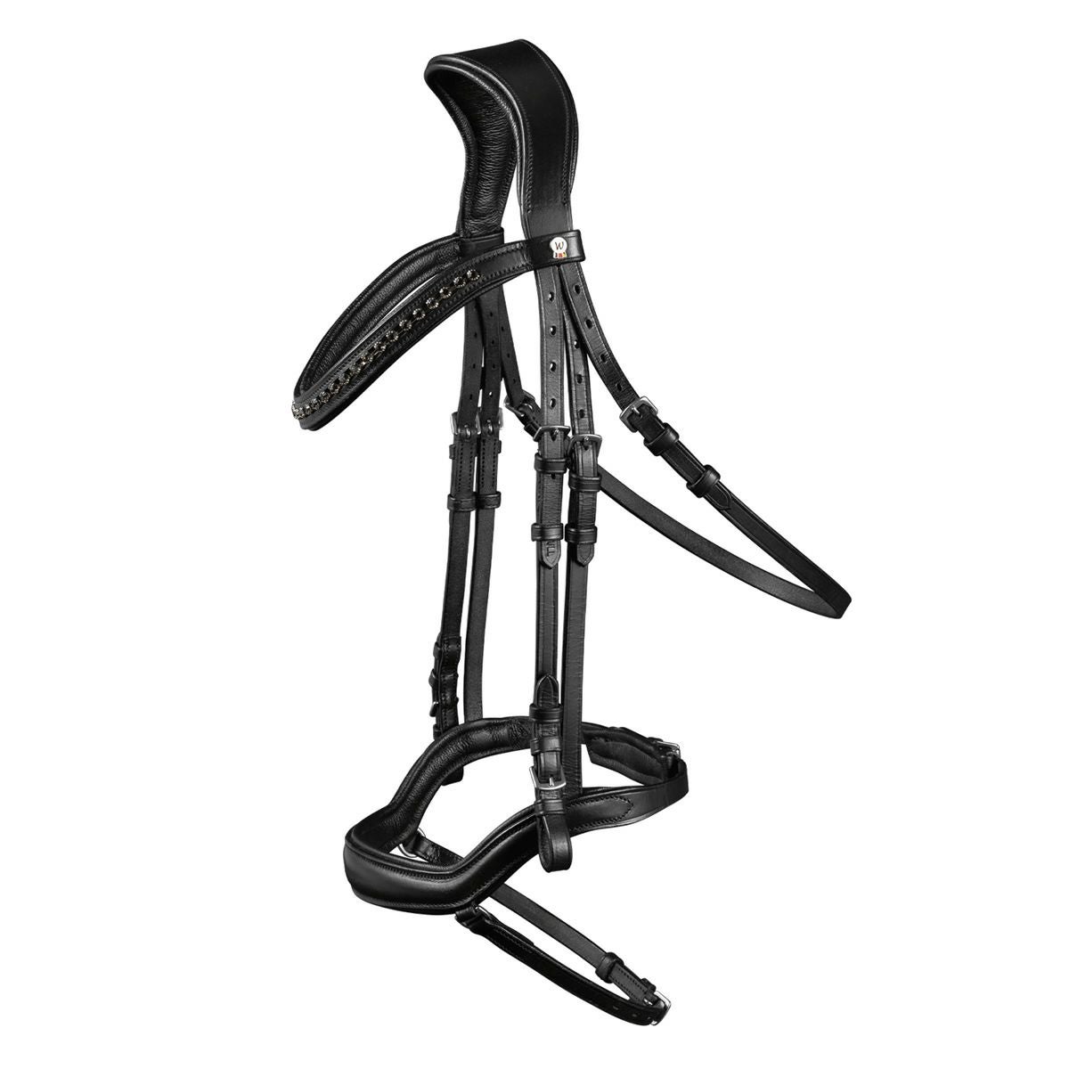 WALDHAUSEN X-LINE ブラックラインストーン 水勒頭絡 セット（手綱付き