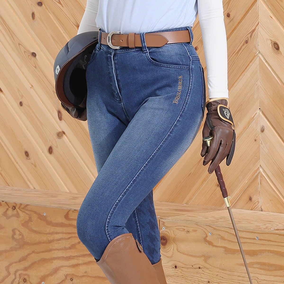 EQULIBERTA デニム キュロット フルグリップ レディース|JODHPURS
