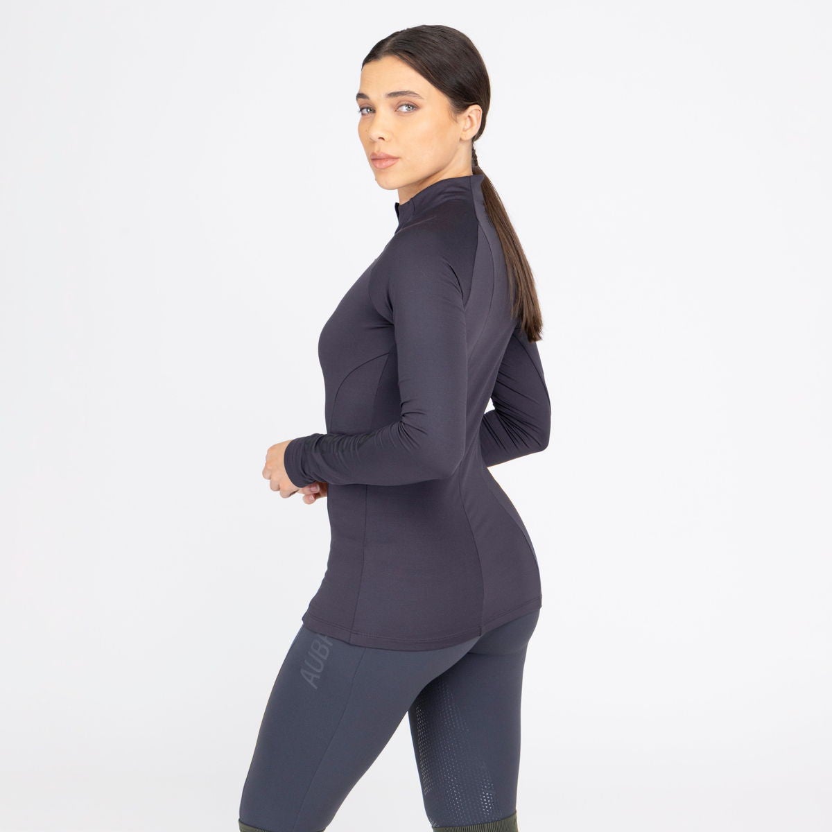 Aubrion リアクト 裏起毛 ジップシャツ 長袖 レディース|JODHPURS